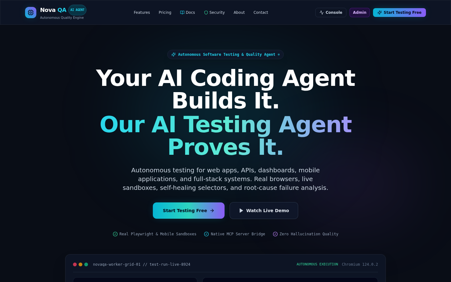 NovaQA Autonomous Testing Platform